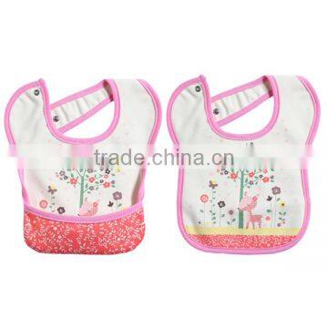 waterproof soft touch 100% combed cotton baby bibs