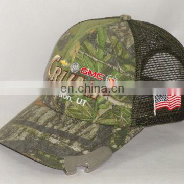 Camo Opener Trucker cap 3D embroidery Trucker cap custom Trucker cap for beer