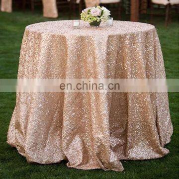 Romantic Style Fancy Gold Sequin Round Table Cover