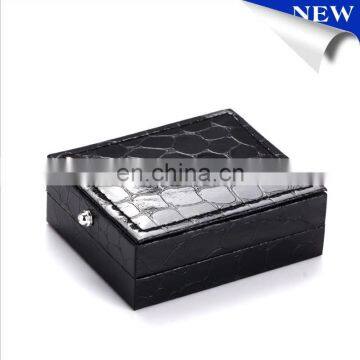 Black Leather Cufflink Box For Man