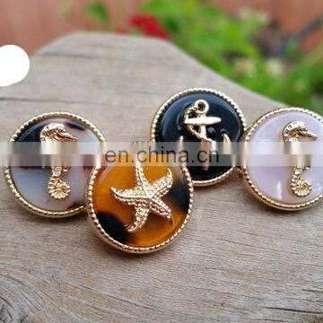 Summer seahorse starfish and anchor tortoise shell stud earrings