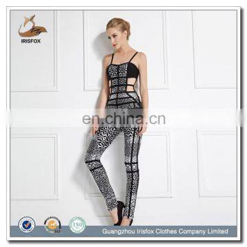 Sexy black adult jumpsuit women summer 2015