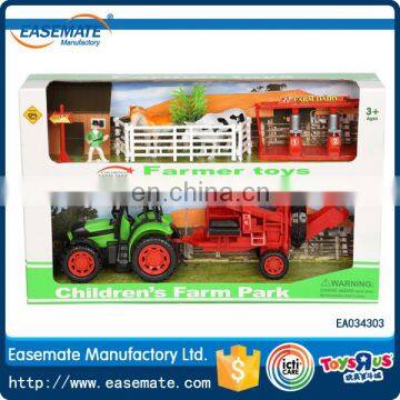 Hot selling kids plastic friction cheap farm cars for kids