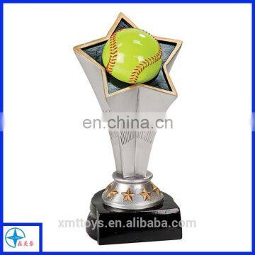 green color rugby and silver color base resin trophy