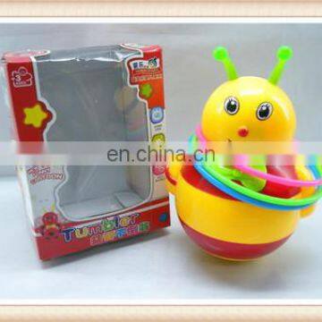 ring toss game,plastic cute bee tumbler toy, toy roly-poly