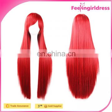 French Alibaba Short Dark Brown Cosplay Hair Wig Long Red Synthetic Wigs