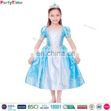 2017 girl party wear blue royal princess dress kids clothes modern girls dresses carnival costume princess dress S M XL Size