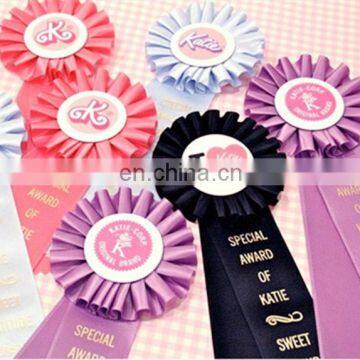 Wholesale birthday party beautiful satin award ribbon flowers