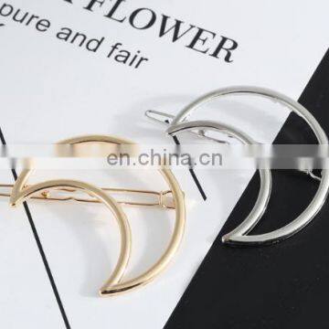 Fashionable Metal Hair Clips With Moon Shape Barrettes for Ladies photo-1