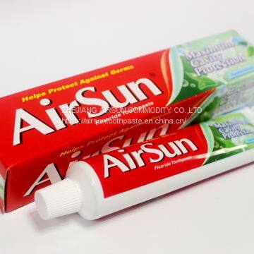 AS-A01 120g airsun maximum cavity protection whitening teeth fresh breath fluoride helps protect germs toothpaste