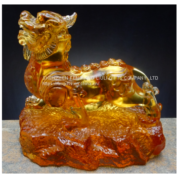 Hot Selling Liuli Pixiu Statue for Fengshui Display