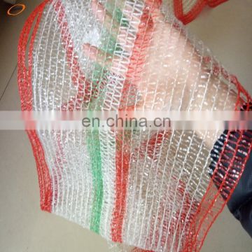 Pe plastic knitted raschel mesh bag in rolls for automatic packing