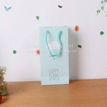 Luxury kraft paper bag flat with handle custom