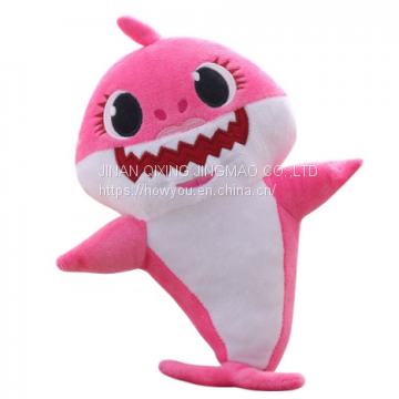 Luminous easter gift cute baby shark plush toy manufacture