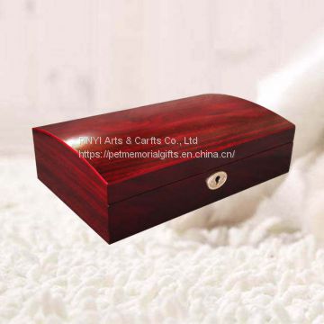 Anchored lid Rich Cherry Wood Pet Memorial Gifts Tribute large wood locking keepsake box