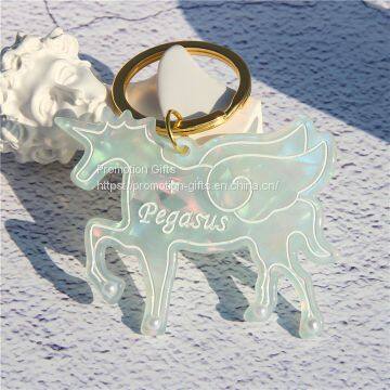 NO MOQ pegasus design bts kpop mirror acrylic keychain charm with your design