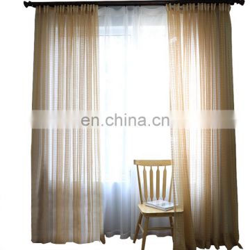 Hot selling grid transparent sheer curtain drapes