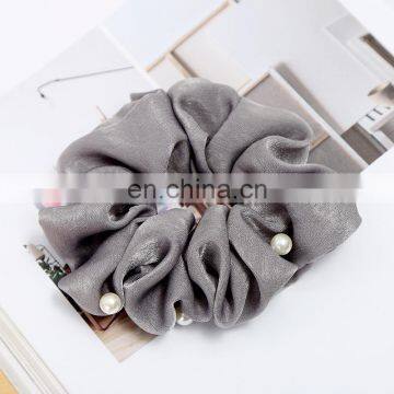 Women Pearl Elastic Rubber Bands Headwear Headband Girls Scrunchies Solid Silk Hair Tie Rope Ring Hair Accessories Free Shipping photo-4