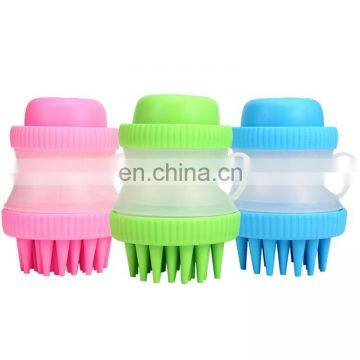 Pet Cleaner Massage Silicone Brush Dog Cat Bathing Brushes With Shampoo