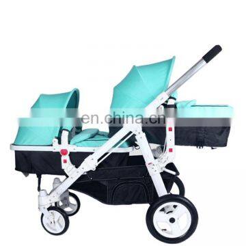 New Style High View Luxury Portable Folding Pram Double Twin Baby Stroller