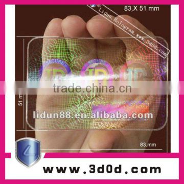 Supply 3d hologram card