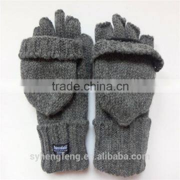 2016 Winter warm fingerless with pocket knitted gloves