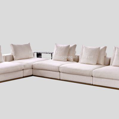 Contemporary corner sofa set 3seater+3seater with storage box LS1506 fabric upholstered sofa set