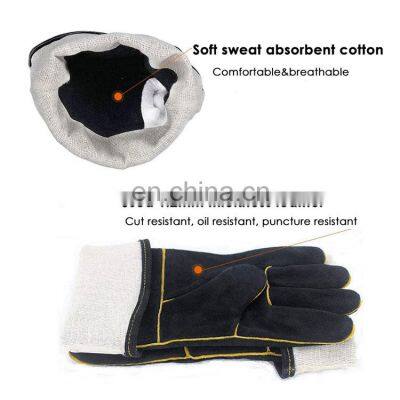Cow Split Leather Kitchen Stove Cooking Baking Grill BBQ Heat Puncture Resistant Welding Gloves