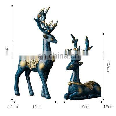 European light luxury resin deer a pair of handicrafts