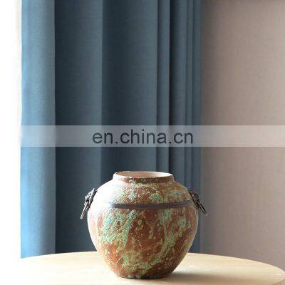 3pcs a Set Table Top Decorative Coated Green Bubble Pottery Table Flower Vase photo-5