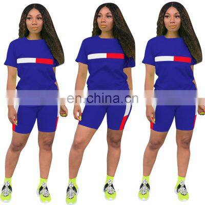 Manufacturers wholesale solid color cotton stitching sports casual pants suit plus size women