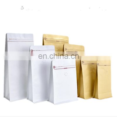 coffee tea  matte printing square bottom 250g 500g 1kg coffee pouches zipper aluminum foil flat bottom bags with valve