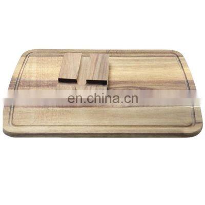 Custom Logo Kitchen Meat Chopping Board Cutting Boards with Holder Vegetable Fruits Wooden Chopping Blocks Customized Designs