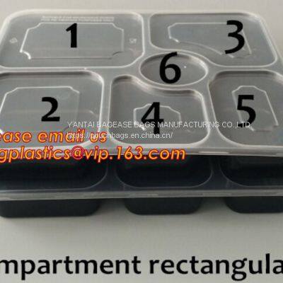 6 Compartment Plastic Food Storage Microwave Freezer Safe Plastic Disposable Lunch Box,Fast Food Container Disposable ta photo-4