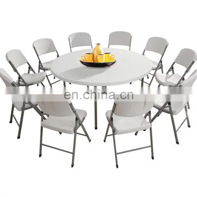 4FT Modern Design Plastic Round Dining room Table outdoor camping wedding party hire plastic folding chair