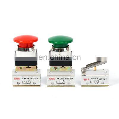 SNS MOV Series Aluminum Alloy Pneumatic Hand Control Air Mechanical Valve With Push Button photo-5