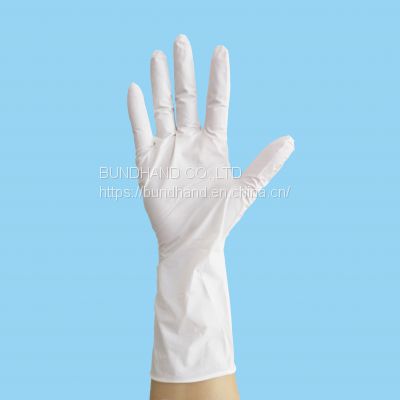 Long Cuff Whie Nitrile Disposable Gloves For Medical Industry factory