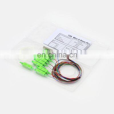 FTTH Optical PLC Splitter 1*8 Fiber Optic Splitter Mini Type Single Mode Steel Tube With APC Connector photo-2