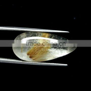 Beautiful Rutile Cabochon Gemstone / Gold Needles Rutile Cabs Stone / Smooth Rutile photo-2