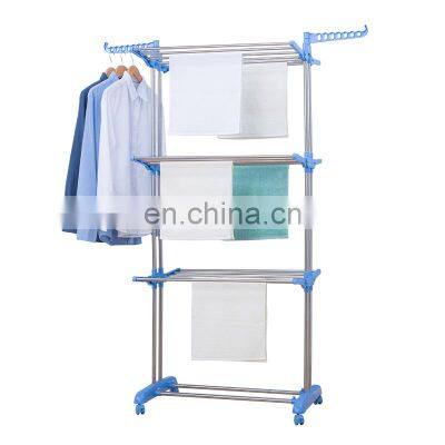 Customized Foldable 3 Tier Clothes Drying Collapsible Laundry Dryer Hanger Stand Indoor Outdoor Cloth Storage Rack