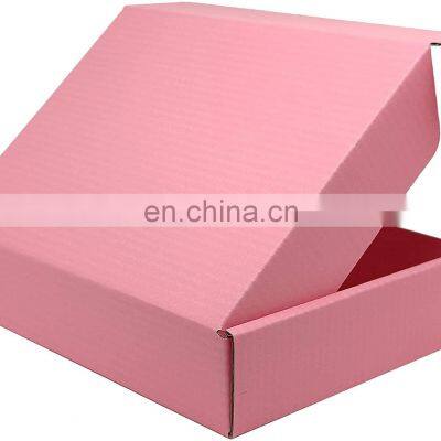 Custom Logo Pink Cardboard Paper Cartons Shipping Mailer Box Corrugated Wedding Clothes Gift Box Packaging photo-4