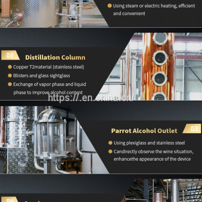 Tiantai Alembic Distillation Vodka Distilling Pot Distiller Column for Distillation photo-4