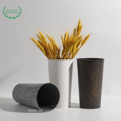 Galvanized Metal Vases Flower Buckets Bulk Farmhouse French Flowers Bucket Metal Bucket Decor for Home Decor and Wedding Table Centerpiece Decorations photo-2