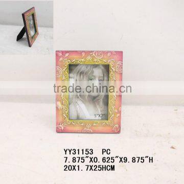 flower wooden photo frame, embossed picture photo frame