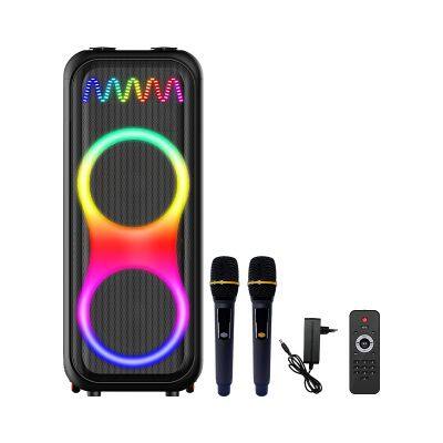 ZQS10212 super power 120W wireless 10-inch*2  deep bass OEM party speaker with colorful lights