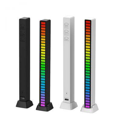 RGB Sound LED light app control pickup voice activated rhythm lights color ambient 16 LED lights bar of music custom logo