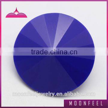 china glass stone round blue fancy cut gemstone