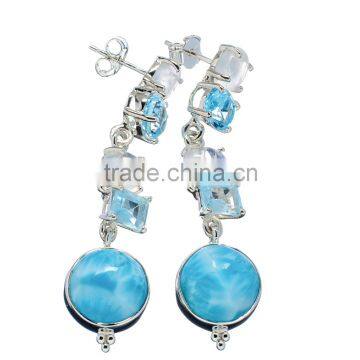 LARIMAR 925 STERLING SILVER EARRINGS ,925 STERLING SILVER JEWELRY WHOLE SALE,JEWELRY EXPORTER