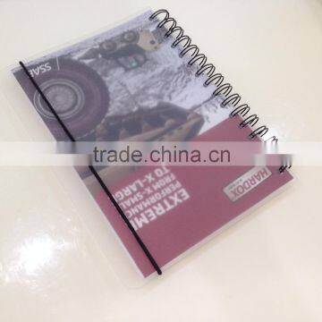 Wire spiral binding notebook with elastic band for closure NSXQ-KB0006