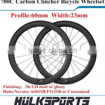 Road bicycle wheel 700c carbon road bike Clincher wheel 60mm carbon Clincher wheel wheelset